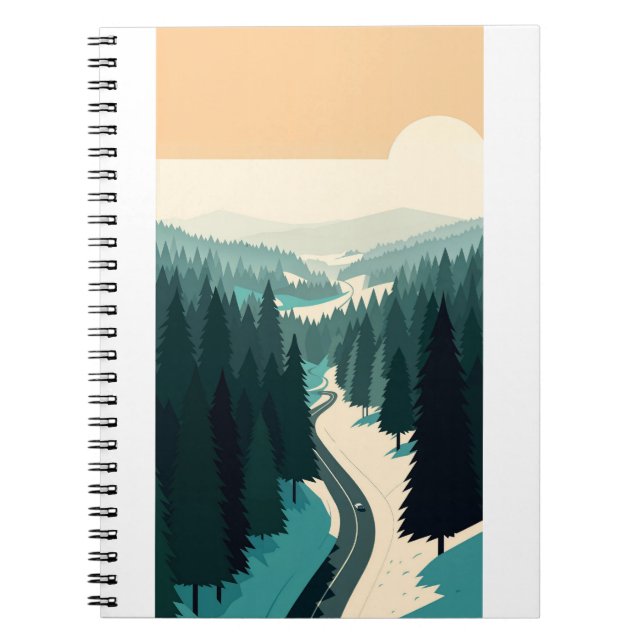 Winding Road Through Forest Notebook (Front)