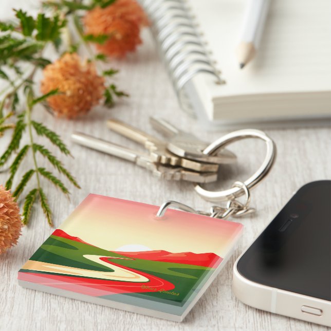 Winding Road Toward the Sun Keychain (Front Right)