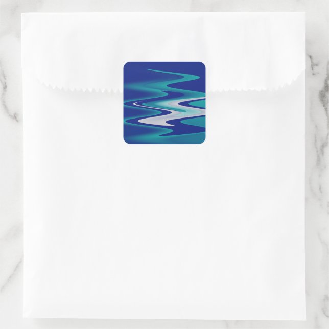winding roads square sticker (Bag)