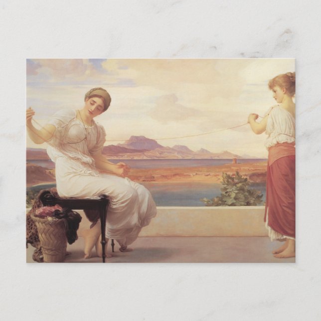 Winding the Skein Yarn Fine Art Postcard (Front)