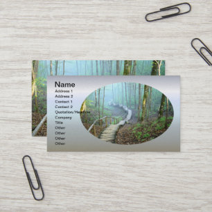 Winding Wooden Stairs Through the Woods Business Card
