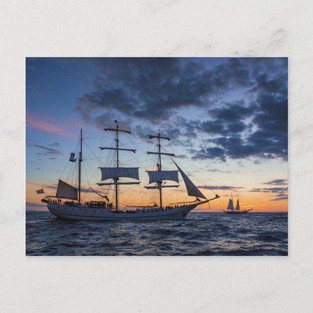 Windjammer on the Baltic Sea Postcard (Front)