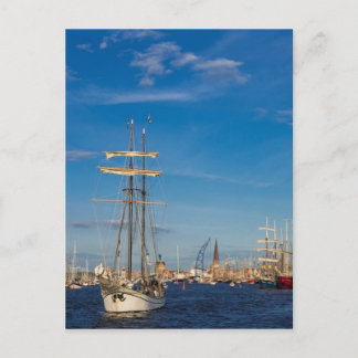Windjammer on the Hansesail in Rostock (Germany) Postcard