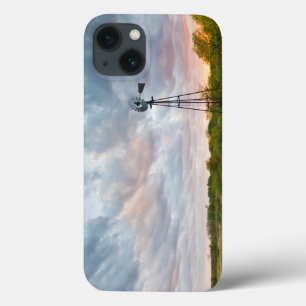 Windmill And Clouds At Sunset iPhone 13 Case