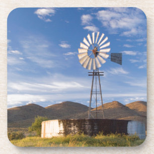 Windmill And Dam In The Karoo At Sunrise Coaster