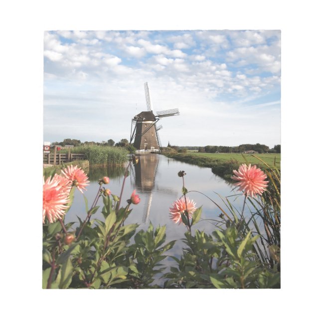 Windmill and flowers in Holland memo notepad (Front)