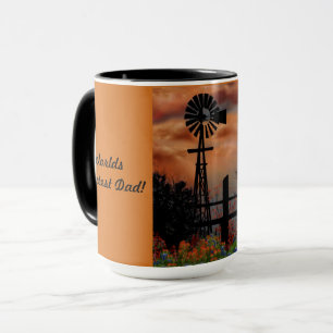 Windmill And Orange Moon Mug
