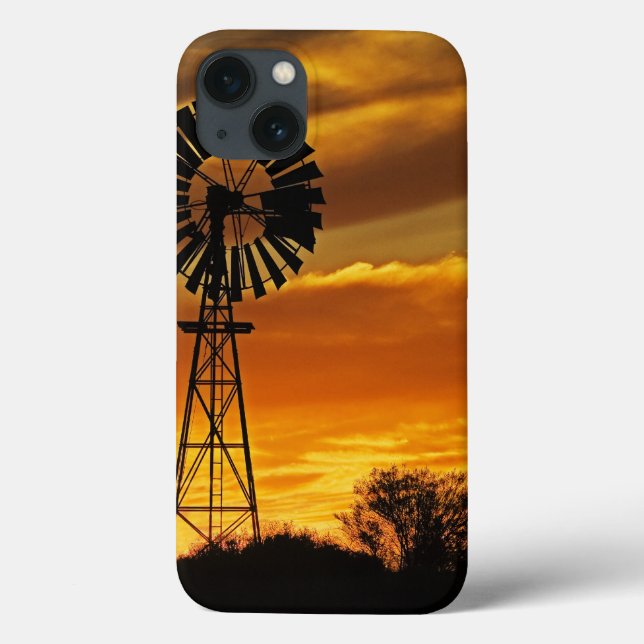 Windmill and Sunset, William Creek, Oodnadatta Case-Mate iPhone Case (Back)