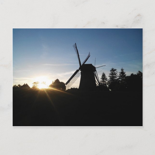 Windmill at sunrise postcard (Front)