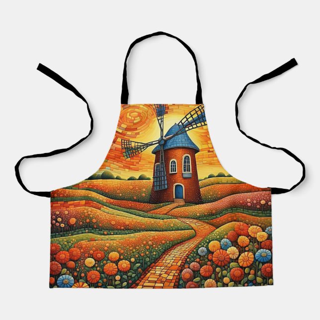 Windmill at sunset 1 apron (Front)