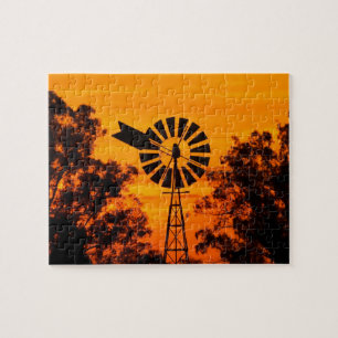 Windmill at Sunset, Australia Jigsaw Puzzle