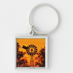 Windmill at Sunset, Australia Keychain