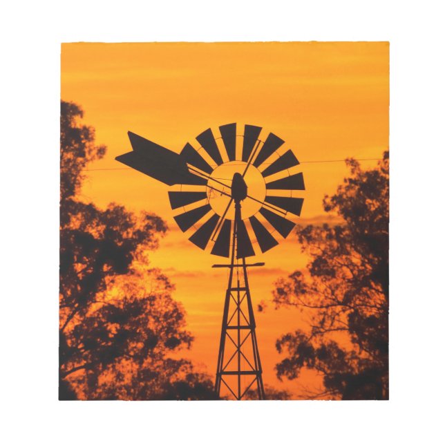 Windmill at Sunset, Australia Notepad (Front)
