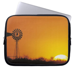 Windmill at sunset, Sinton, Texas, USA Laptop Sleeve