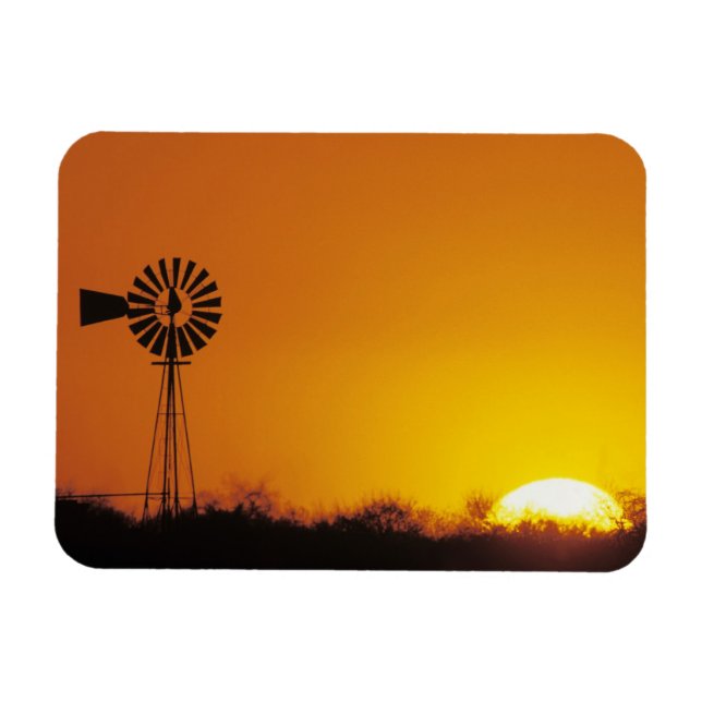 Windmill at sunset, Sinton, Texas, USA Magnet (Horizontal)