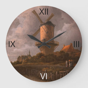 Windmill at Wijk bij Duurstede:  Large Clock