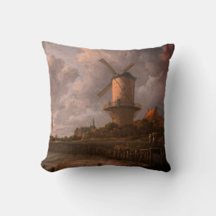 Windmill at Wijk bij Duurstede: Throw Pillow