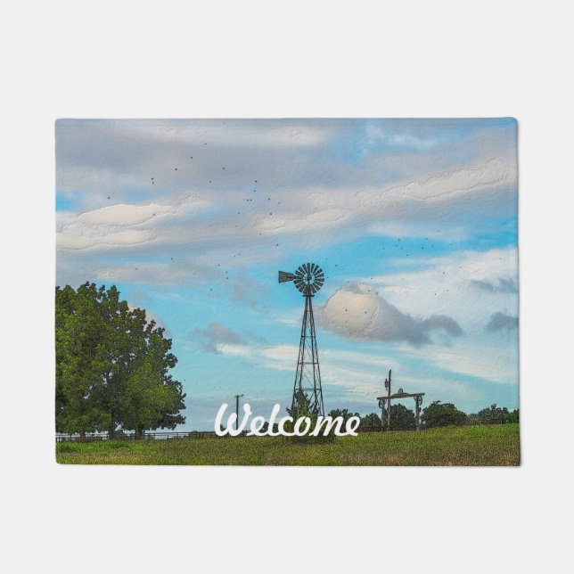 Windmill Bird Flock Doormat (Front)