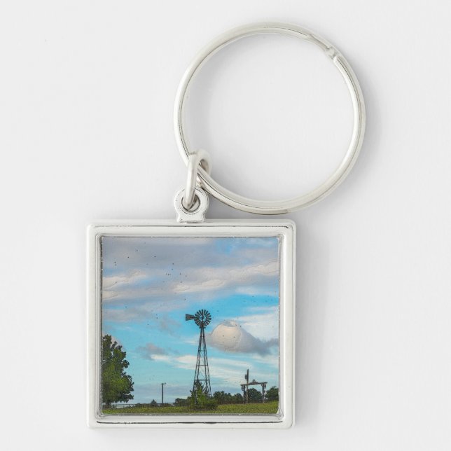 Windmill Bird Flock Keychain (Front)