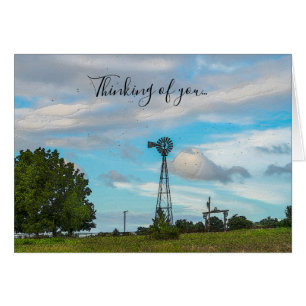 Windmill Bird Flock Thinking Of You Card