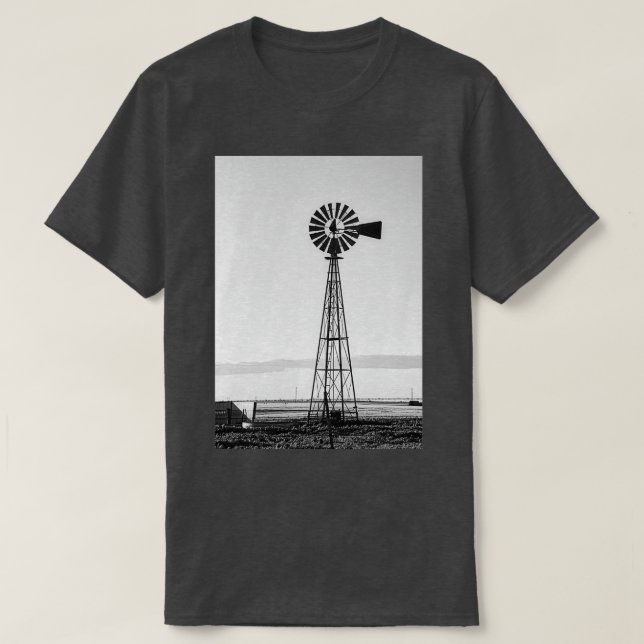 Windmill blackandwhite T-Shirt (Design Front)