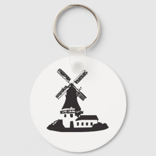 Windmill Building Keychain