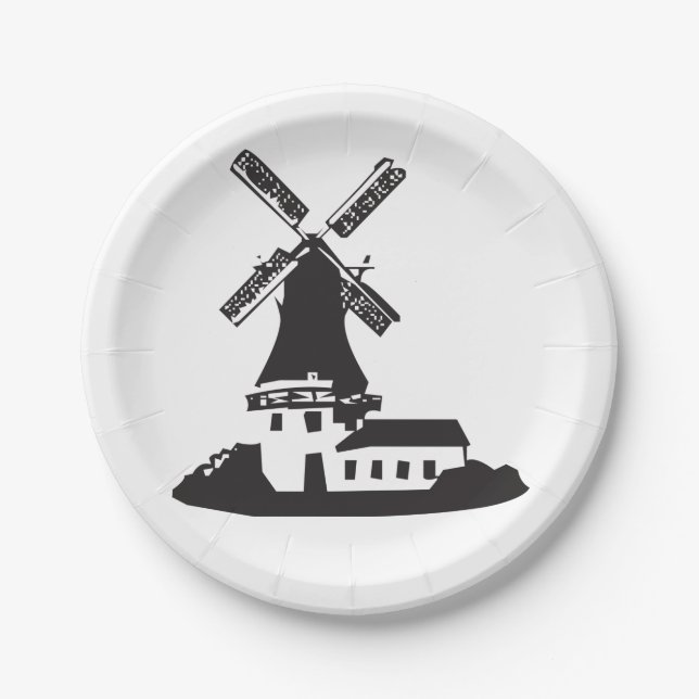 Windmill Building Paper Plate (Front)