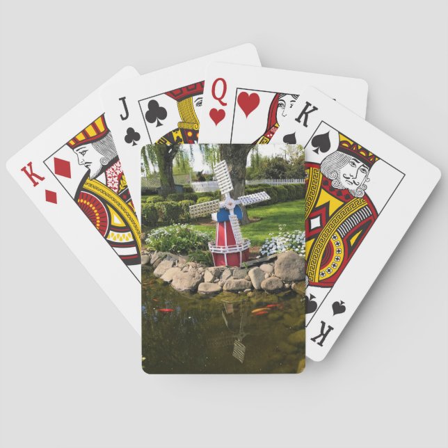 Windmill Garden Decor Playing Cards (Back)