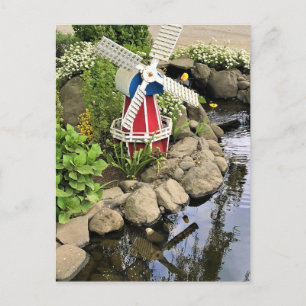 Windmill Garden Decor Postcard