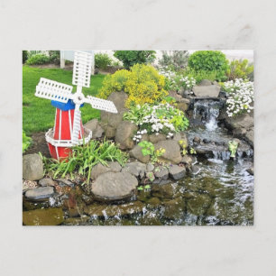 Windmill Garden Decor Postcard
