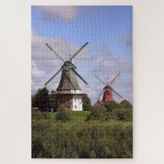 Windmill Greetsiel North Sea Northern Germany Jigsaw Puzzle (Vertical)