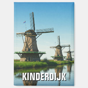 Windmill in Kinderdijk Netherlands Magnet