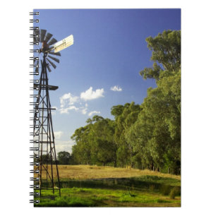 Windmill near Hume Highway, Victoria, Australia Notebook