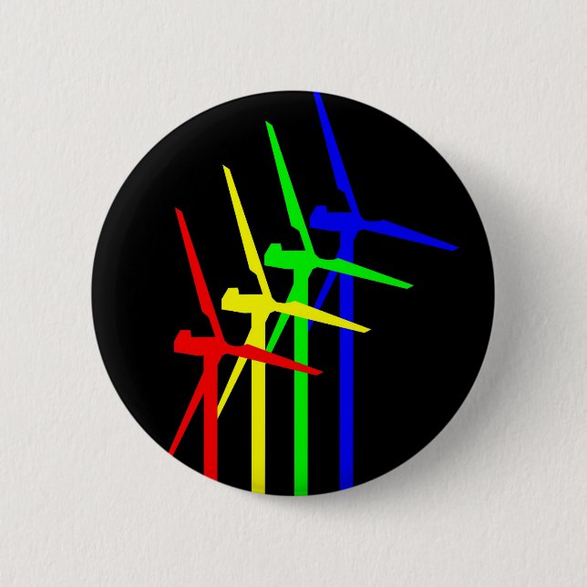 Windmill Night 2 Inch Round Button (Front)