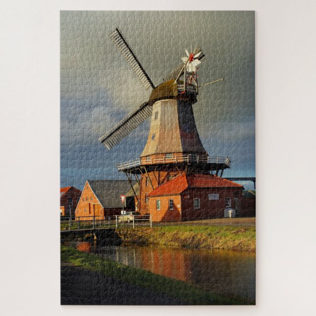 Windmill Ostfriesland Dutch Grind Grain Jigsaw Puz Jigsaw Puzzle (Vertical)