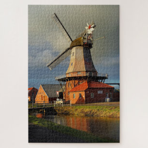 Windmill Ostfriesland Dutch Grind Grain Jigsaw Puz Puzzle