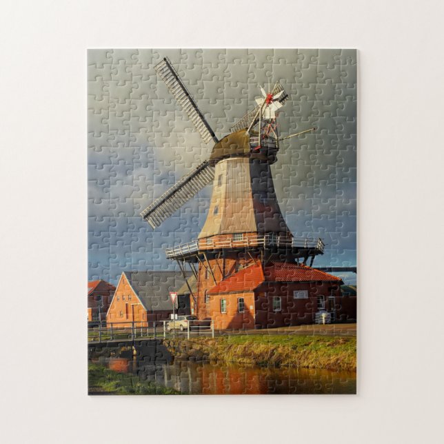 Windmill Ostfriesland Dutch Grind Grain Jigsaw Puzzle (Vertical)