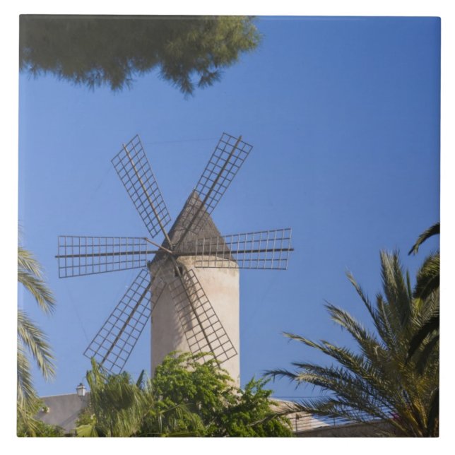 Windmill, Palma, Mallorca, Spain Tile (Front)