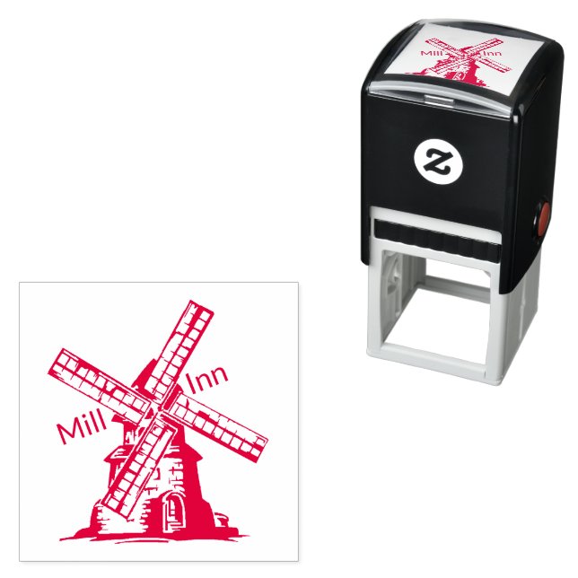 Windmill Personalize with your Logo and Text Self-inking Stamp (In Situ)