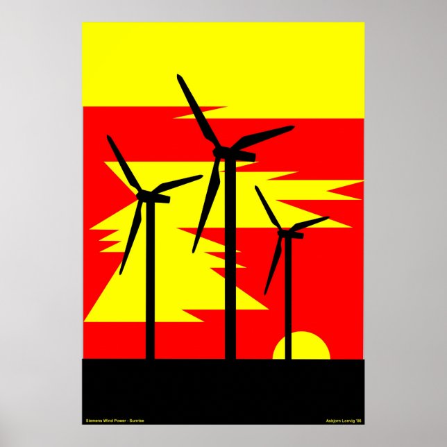 Windmill Sunrise Colour - Siemens Wind Power Poster (Front)