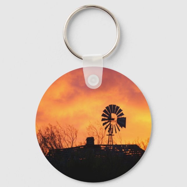 Windmill sunset keychain (Front)