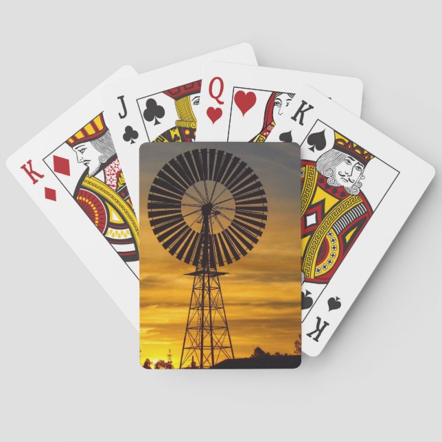 Windmill sunset playing cards (Back)