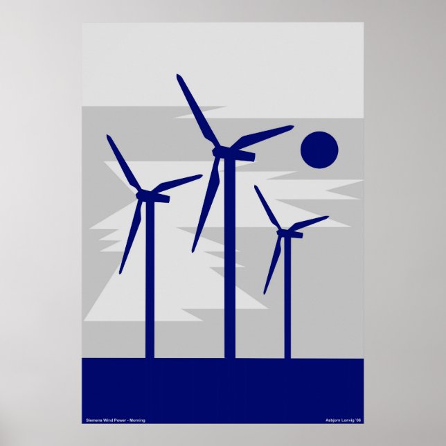 Windmill Surise Grey - Siemens Wind Power Poster (Front)