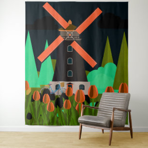 windmill tapestry