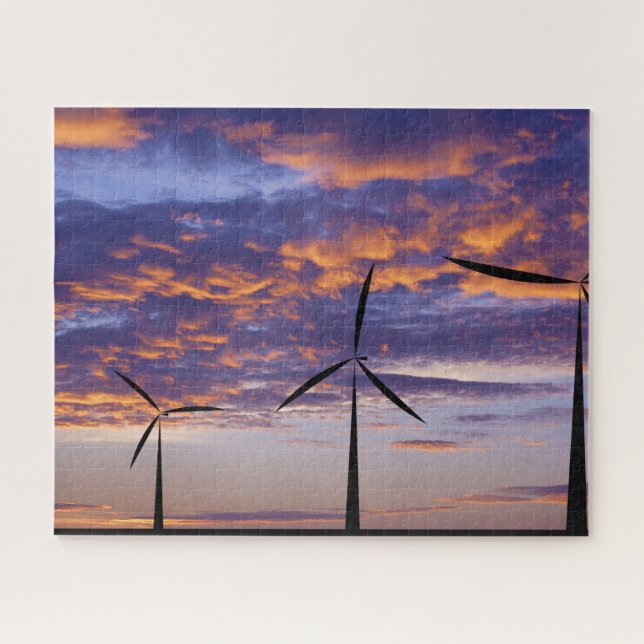 Windmill Turbine at Sunset Jigsaw Puzzle (Horizontal)