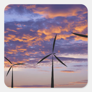 Windmill Turbine at Sunset Square Sticker
