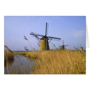 Windmills along the canal in Kinderdijk, 2