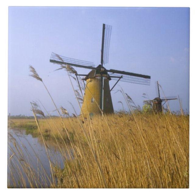 Windmills along the canal in Kinderdijk, 2 Tile (Front)