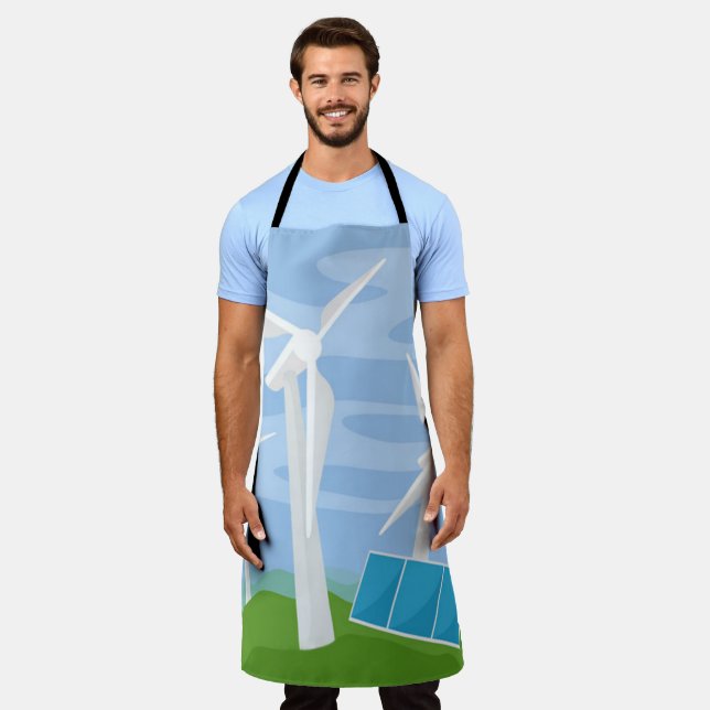 Windmills and Solar Cells Apron (Worn)