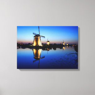 Windmills at Blue Hour canvas print